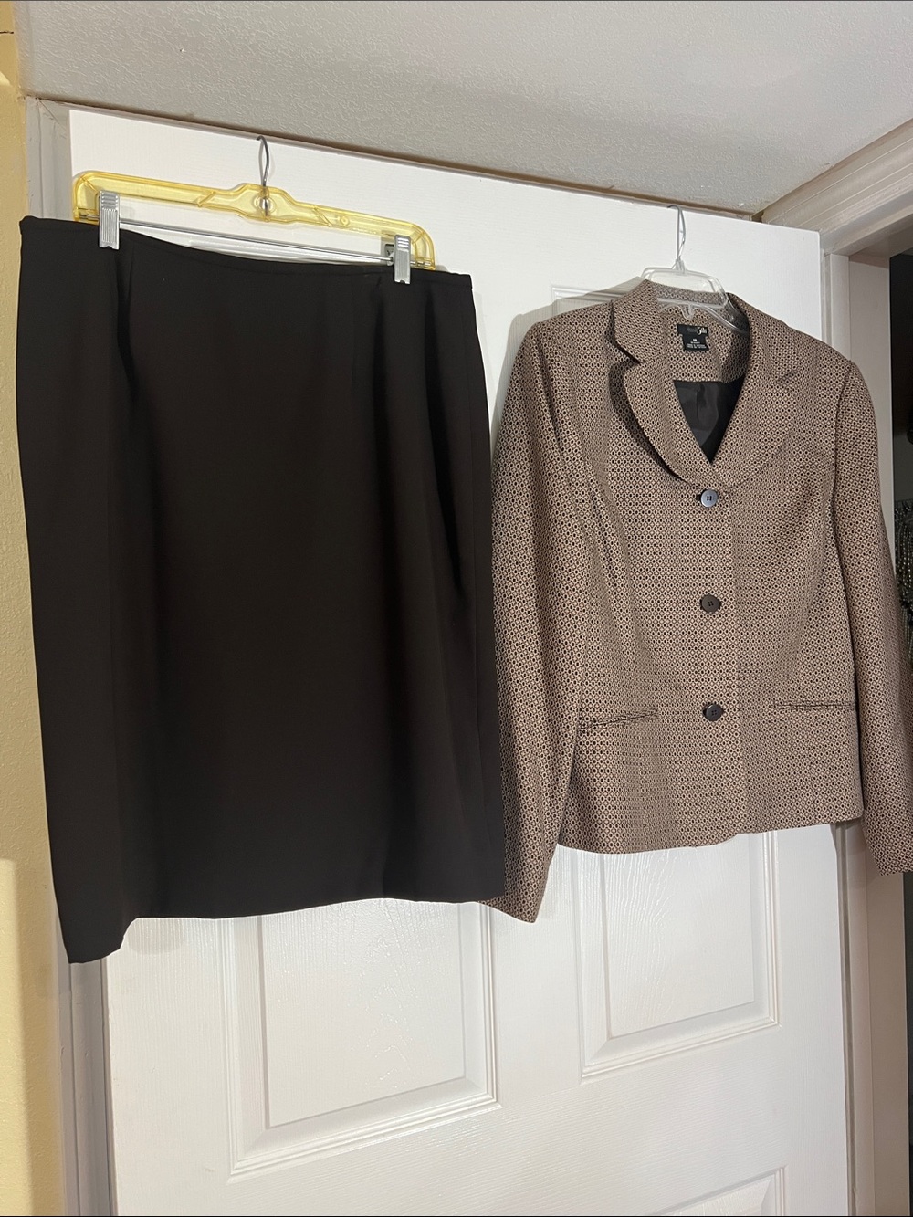 East 5th Black Pencil Skirt Suit
